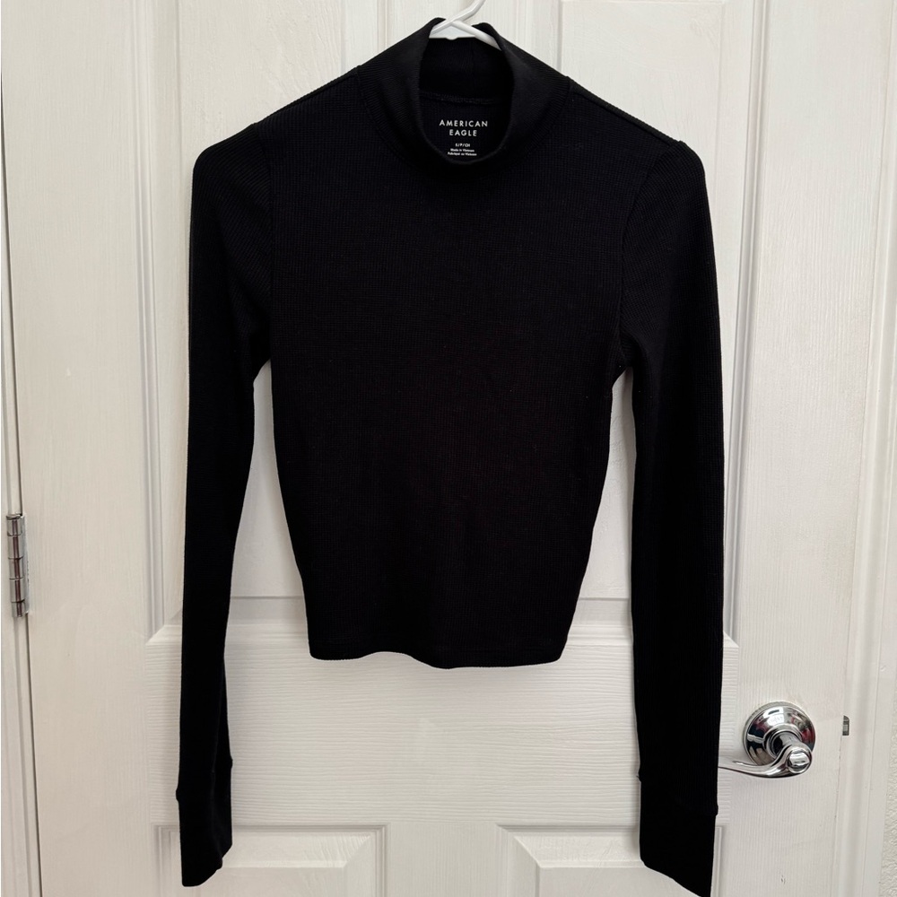 American Eagle Outfitters Classic Black Long Sleeve Turtleneck Top
